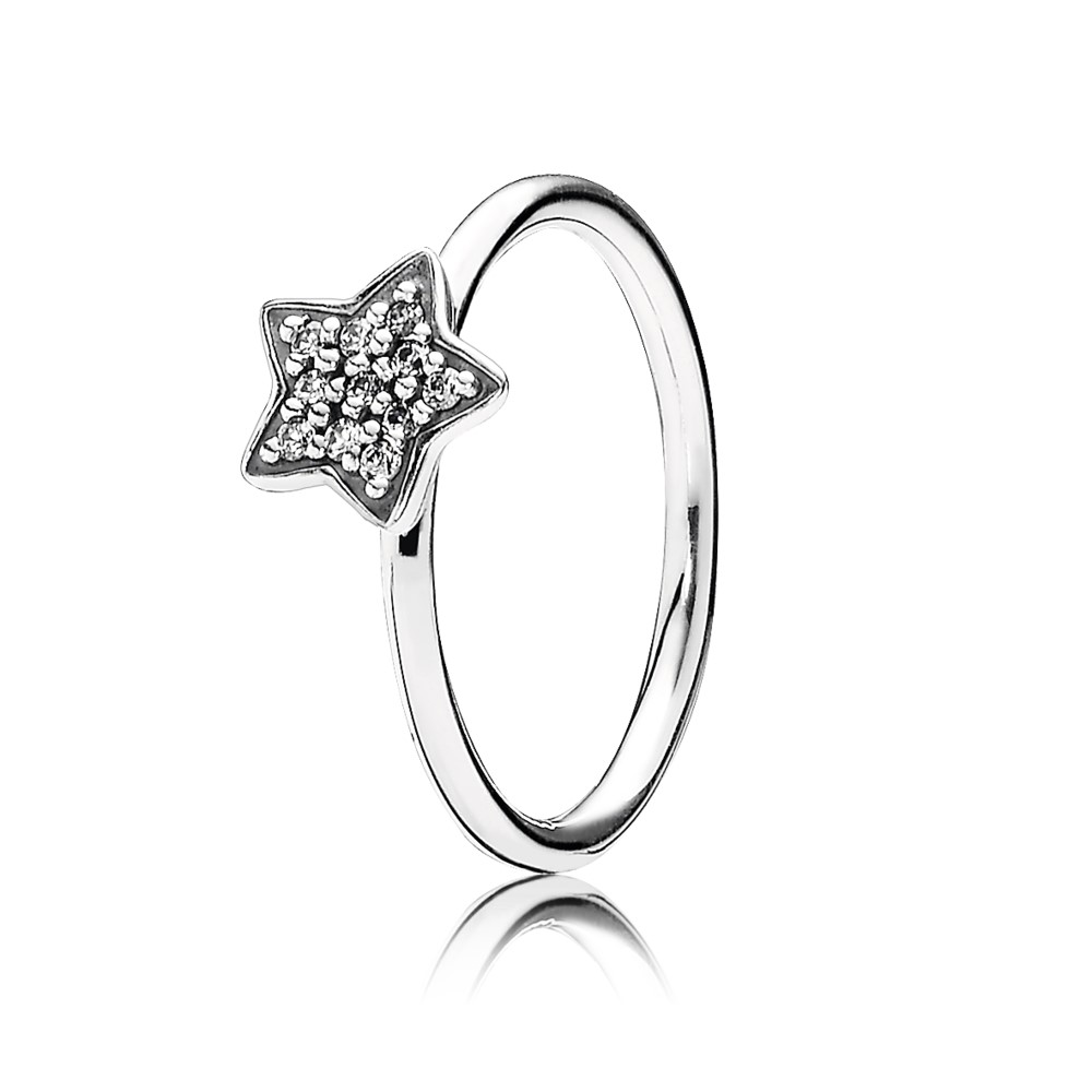 Star silver ring with cubic zirconia 190891cz
