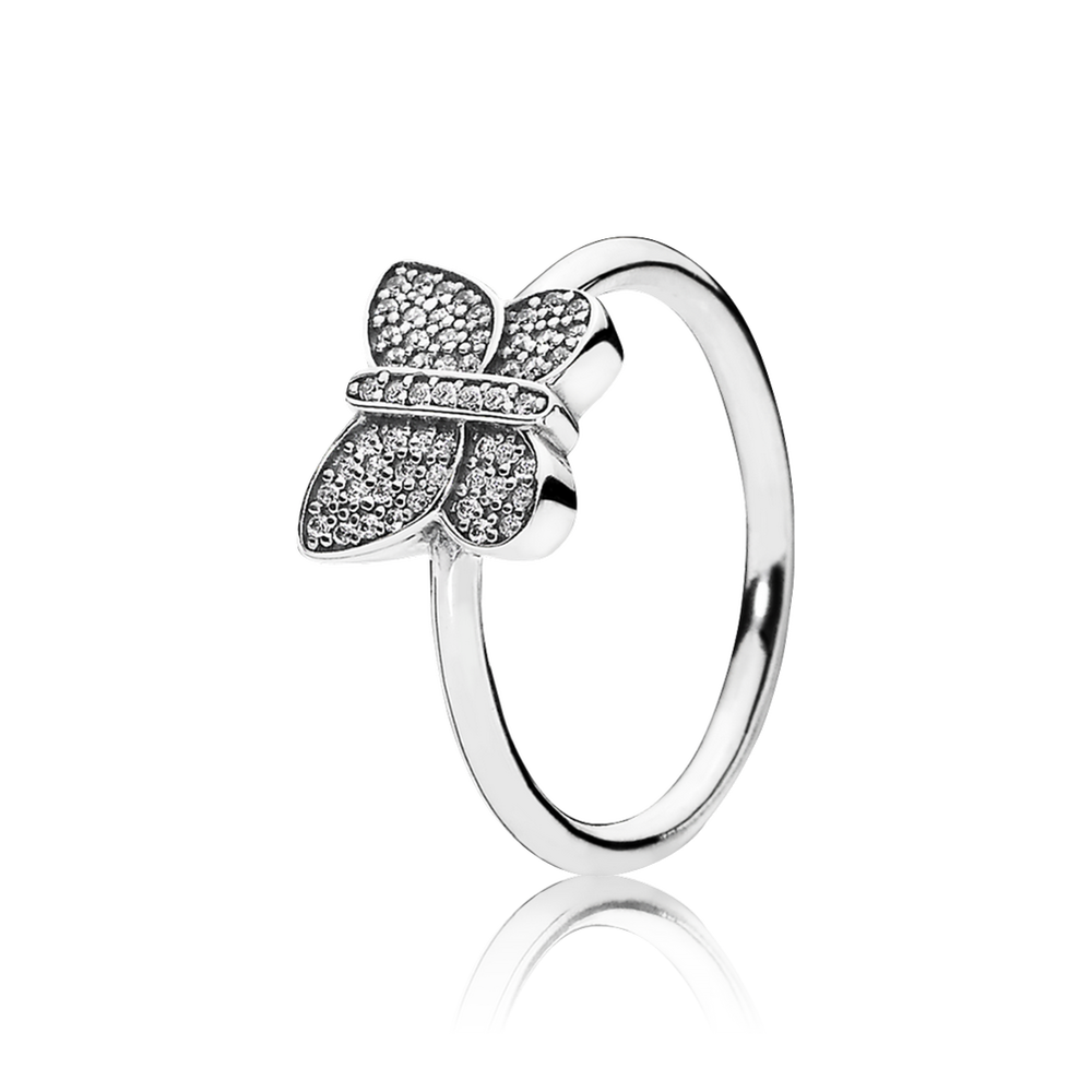 Sparkling Butterfly Ring, Clear CZ 190938CZ