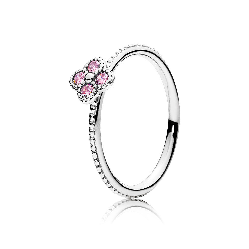 Oriental Blossom Ring, Pink CZ 191001PCZ
