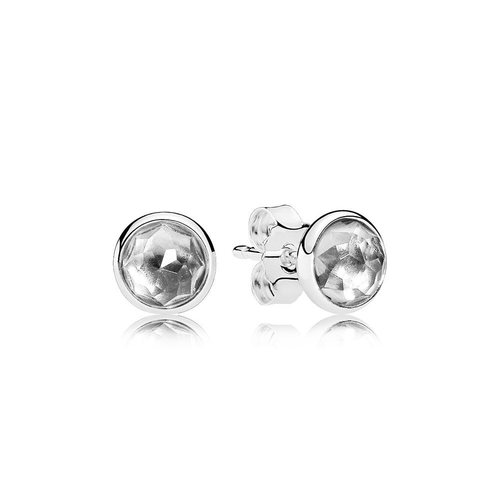 Pandora April Droplets Stud Earrings, Rock Crystal 290738RC