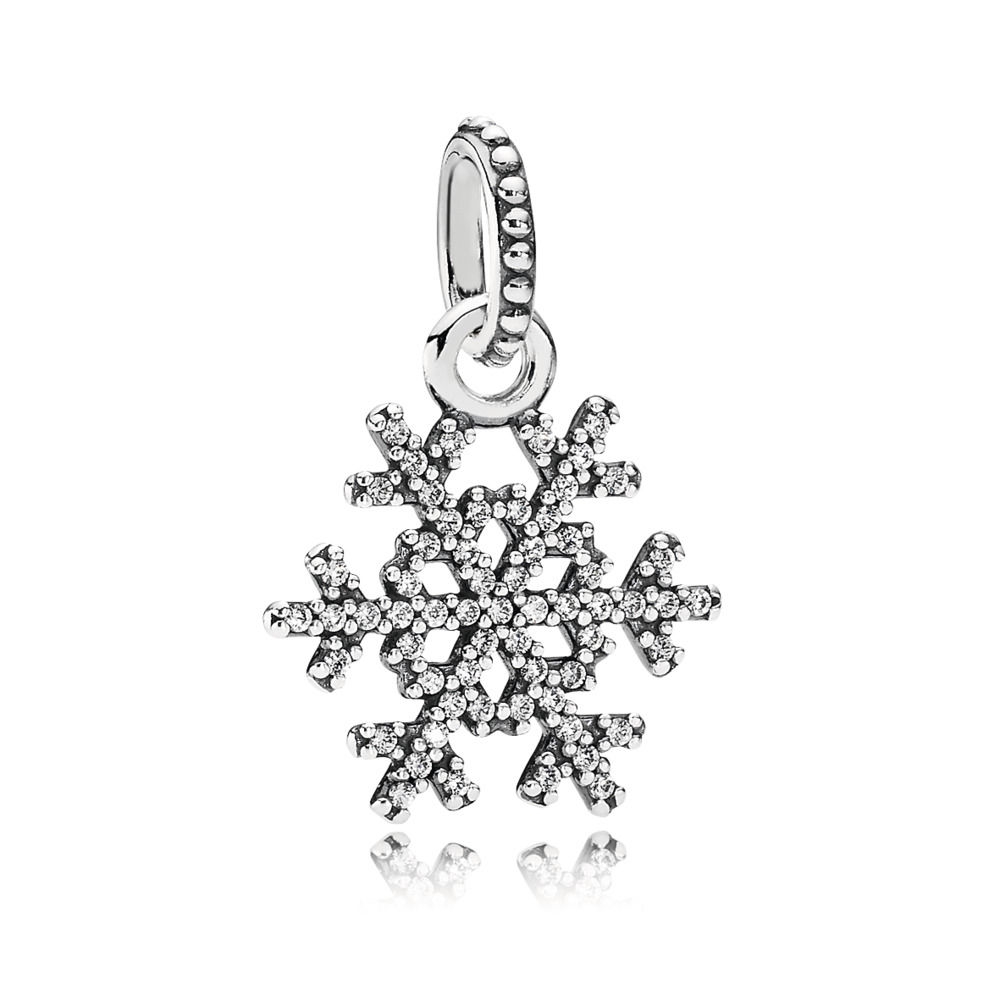 Pandora Sparkling Snowflake Silver Necklace Pendant - PANDORA 39