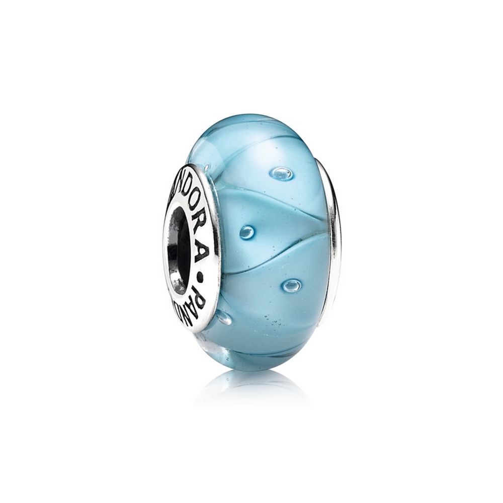 Turquoise Looking Glass Charm, Murano Glass 790924