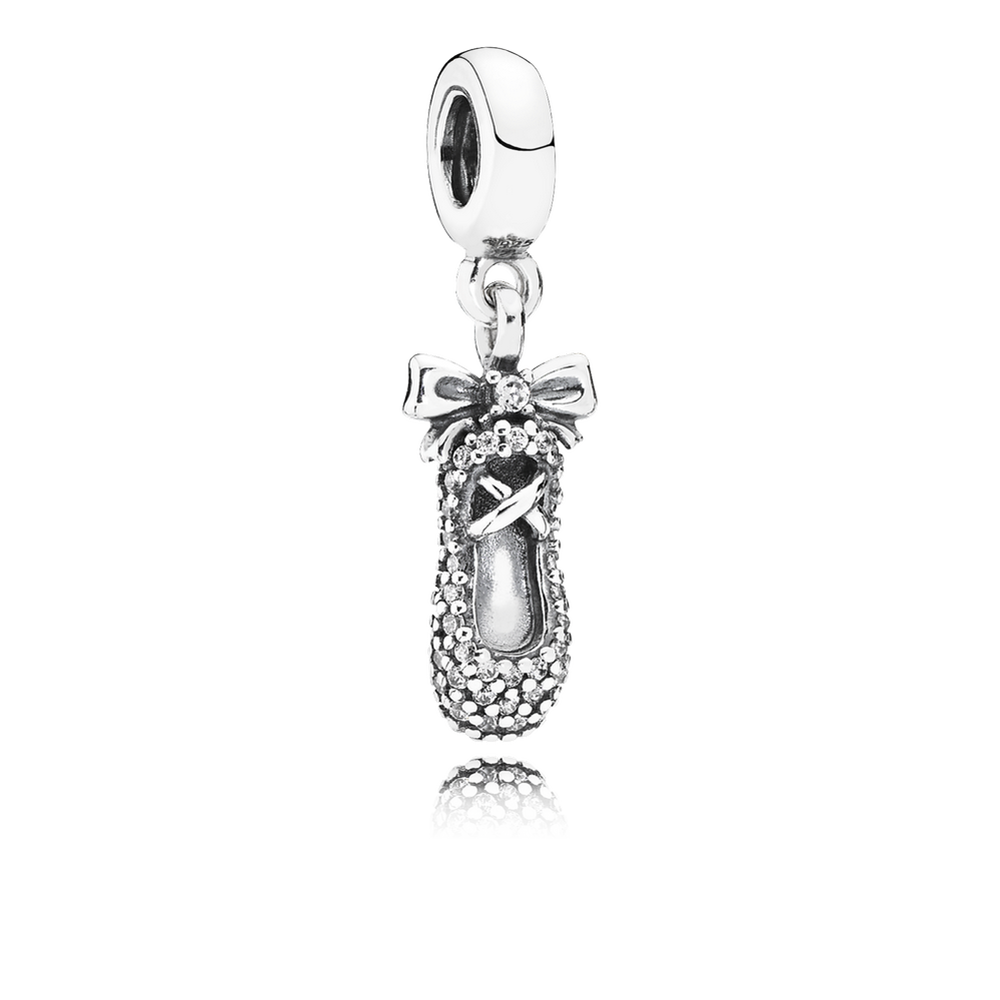 Ballet Slipper Dangle Charm, Clear CZ 791506CZ, Pandora Charms Jewelry ...