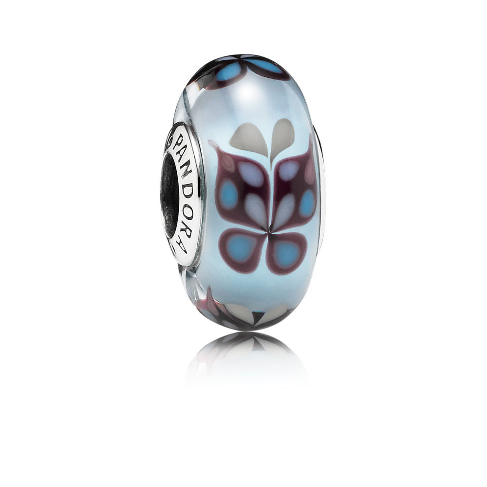 Butterfly Kisses Blue Glass Charm - PANDORA 791622