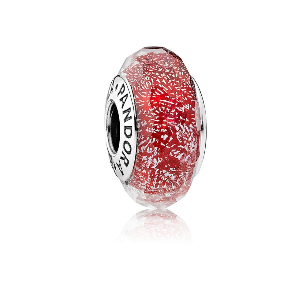 Pandora Red Shimmer Murano Glass Charm 791642