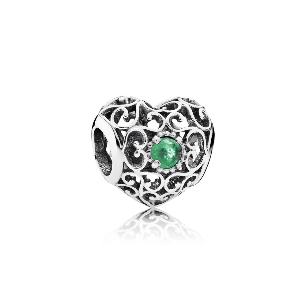 Pandora May Signature Heart Charm, Royal Green Crystal 791784NRG