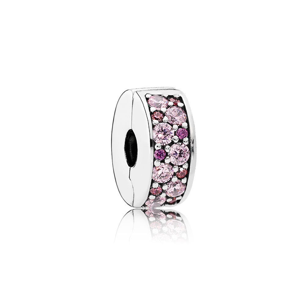 Pandora Mosaic Shining Elegance Clip, Fancy Pink & Fancy Purple
