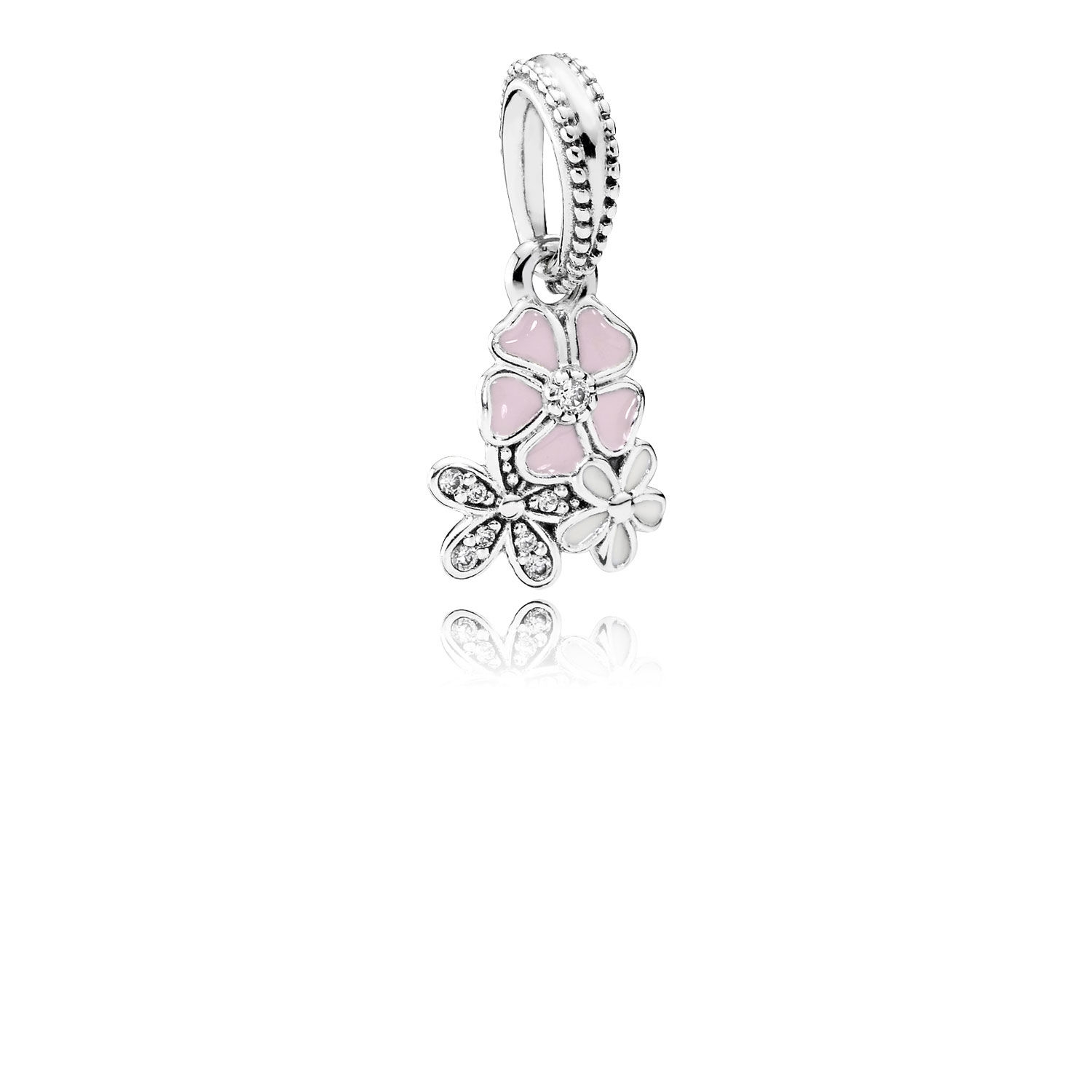 Pandora Poetic Blooms Dangle Charm, Mixed Enamels & Clear CZ 791