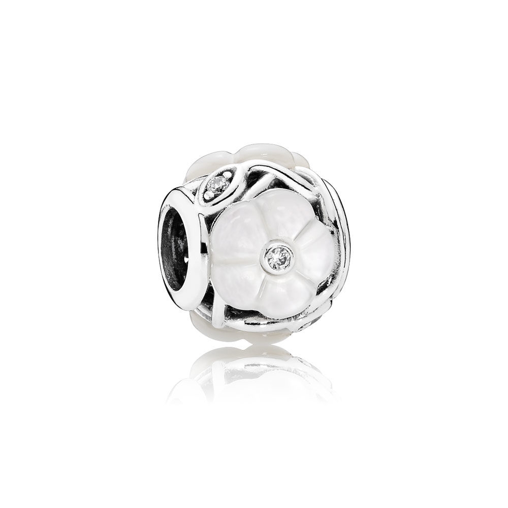 Pandora Luminous Florals Charm, Mother-Of-Pearl & Clear CZ 79189