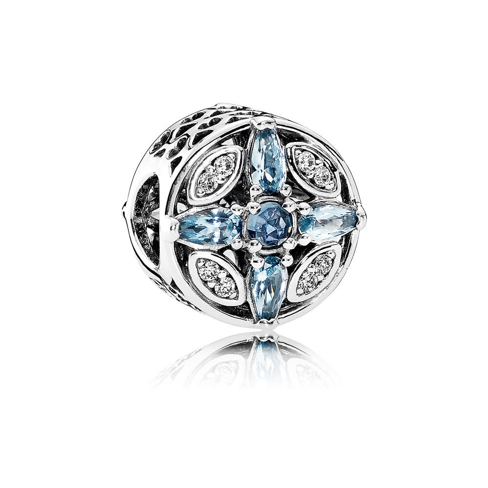 Pandora Patterns of Frost Charm, Multi-Colored Crystal & Clear C