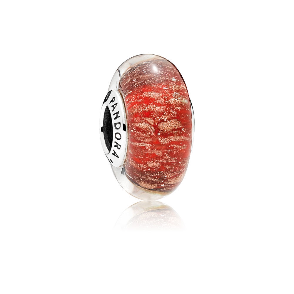 Pandora Red Twinkle Murano Glass Charm 796366
