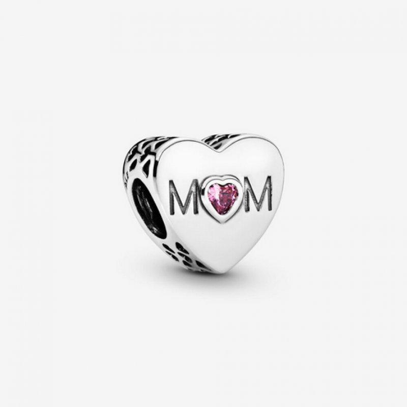 Pink Mom Heart Charm 791881PCZ
