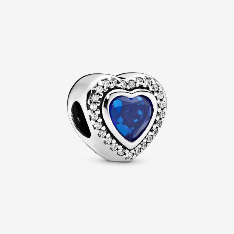 Sparkling Blue Heart Charm 797608NANB