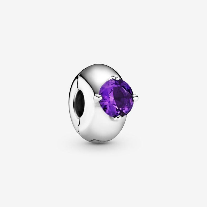 Purple Round Solitaire Clip Charm 799204C02