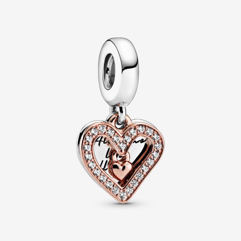 Sparkling Freehand Heart Dangle Charm 788693C01