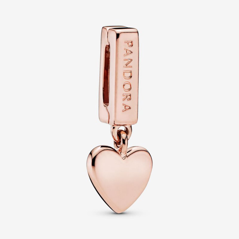 Heart Dangle Clip Charm Rose gold plated 787643
