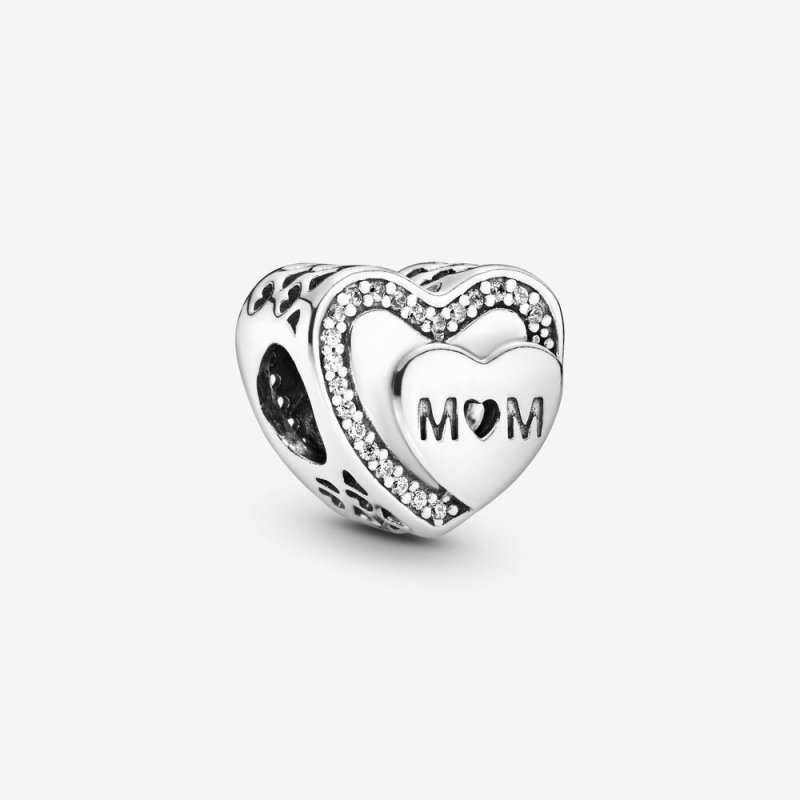 Sparkling Mom Heart Charm 792070CZ