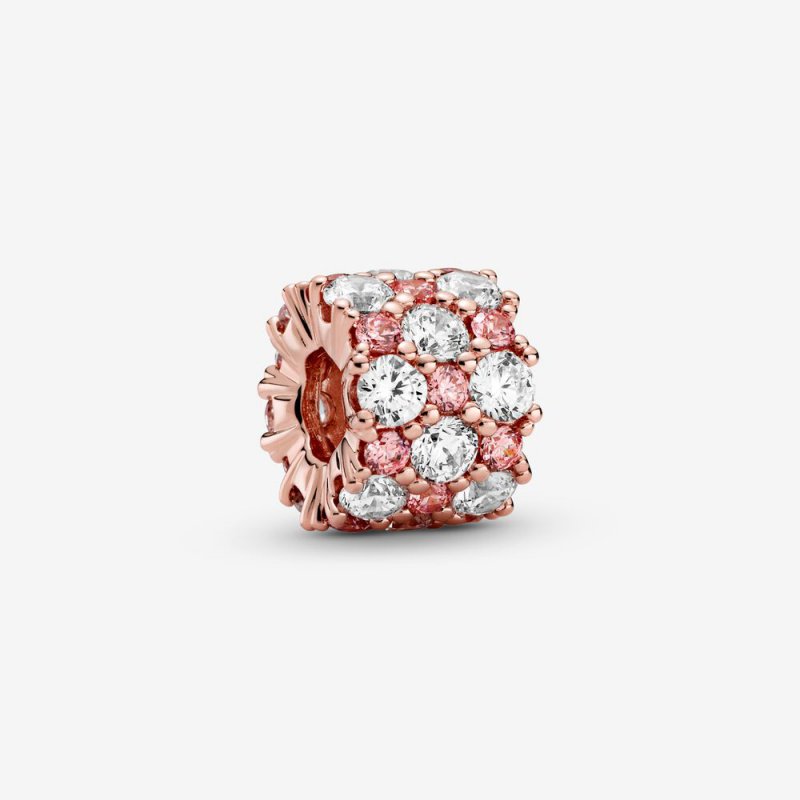 Pink & Clear Sparkle Charm Rose gold plated 788487C01