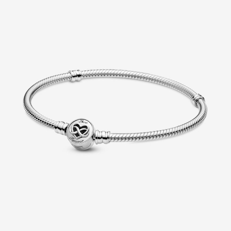 Pandora Moments Heart Infinity Clasp Snake Chain Bracelet 599365C00