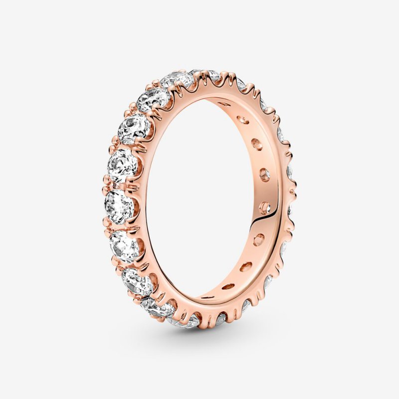 Sparkling Row Eternity Ring Rose gold plated 180050C01