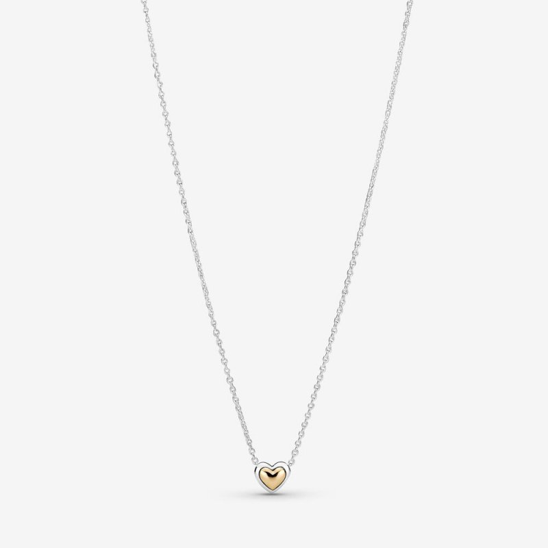 Domed Golden Heart Collier Necklace 399399C00
