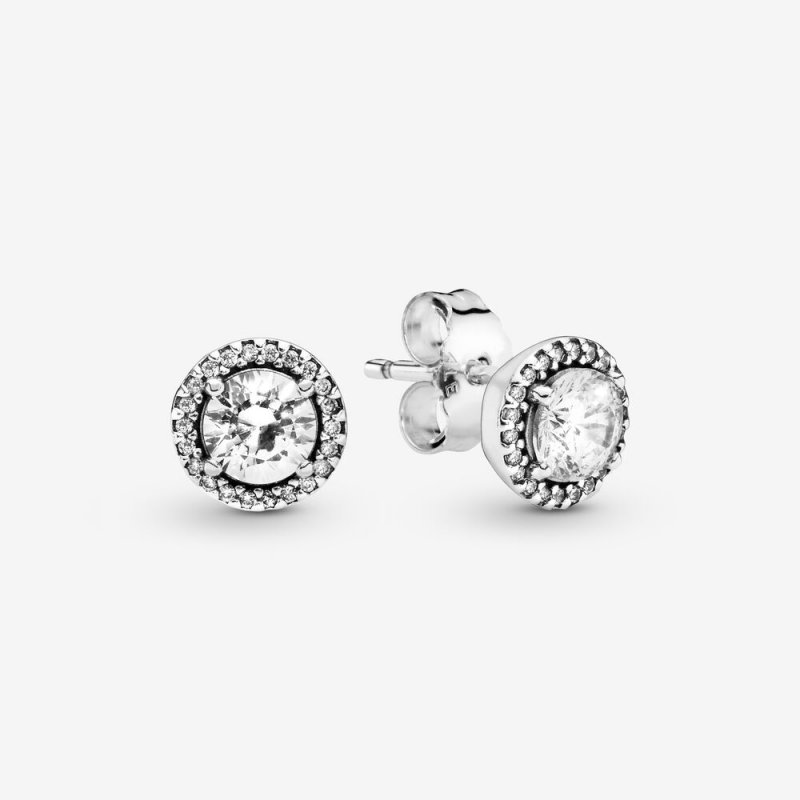 Round Sparkle Stud Earrings Sterling silver 296272CZ