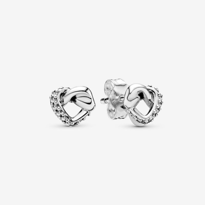 Knotted Heart Stud Earrings 298019CZ