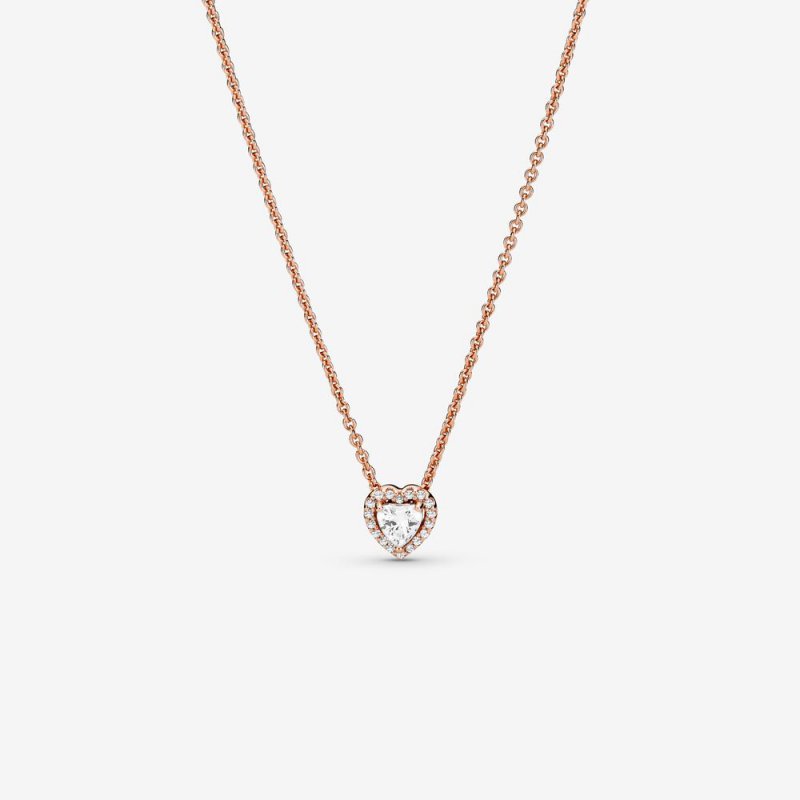 Sparkling Heart Collier Necklace Rose gold plated 388425C01