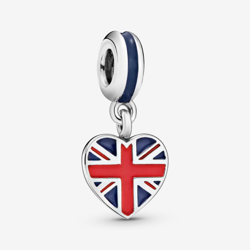 Great Britain Union Jack Heart Dangle Charm 791512ENMX