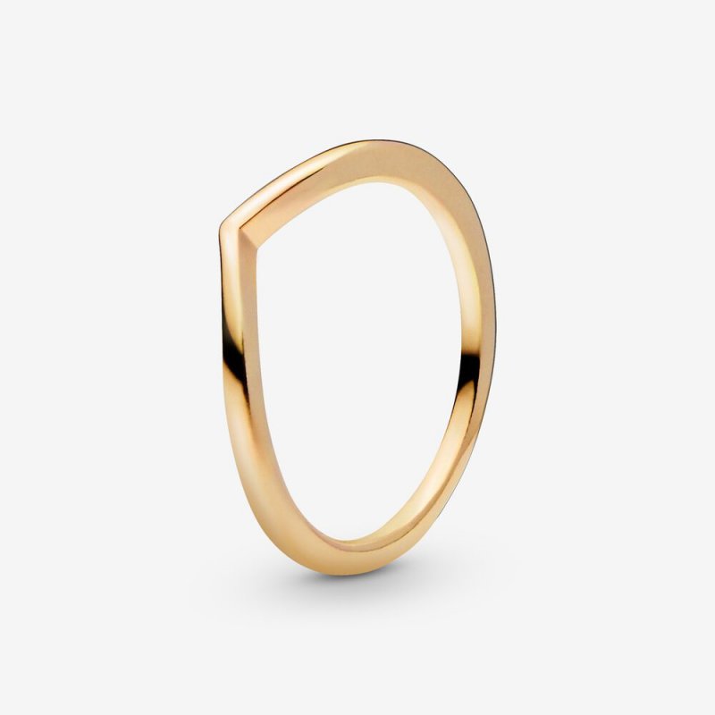 Polished Wishbone Ring Gold plated 168742C00